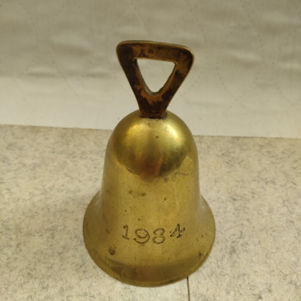 Vintage 1984 Brass Hand Bell made in India